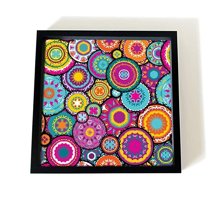 Colourful mosaic print tray.