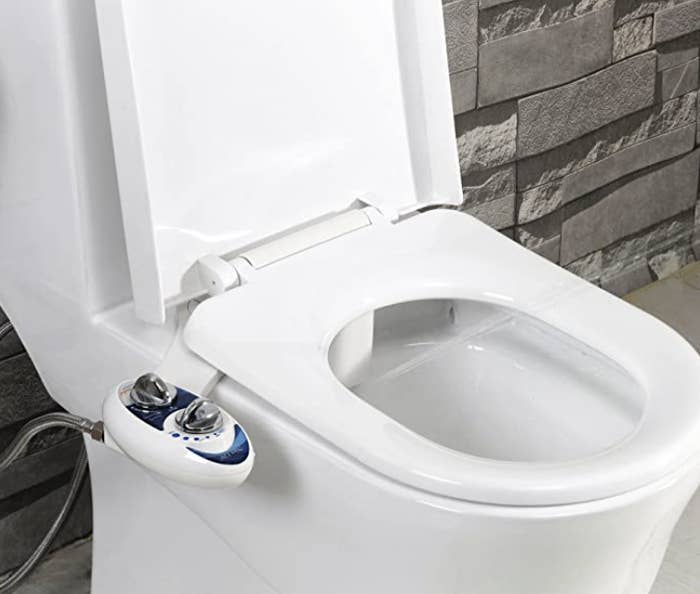 Photo of bidet attachment on toilet