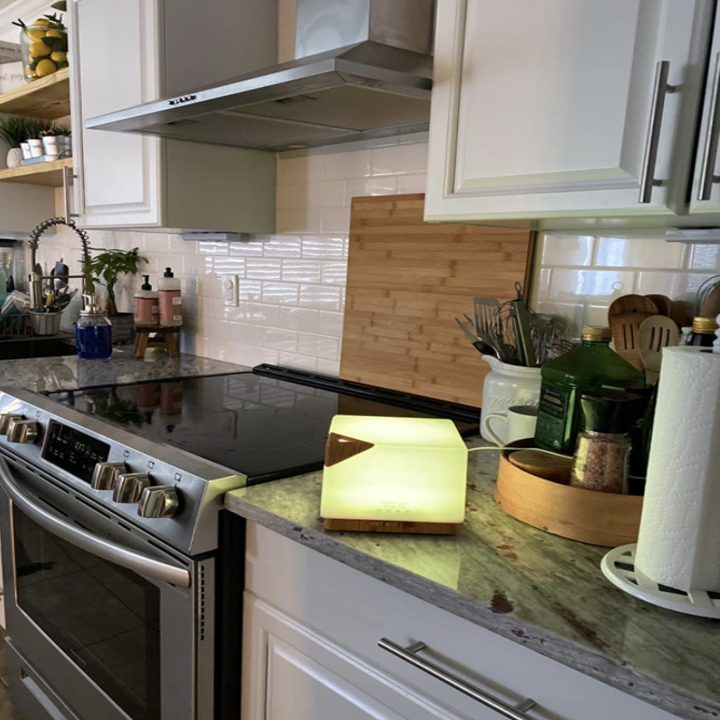 Reviewer photo of diffuser on kitchen counter