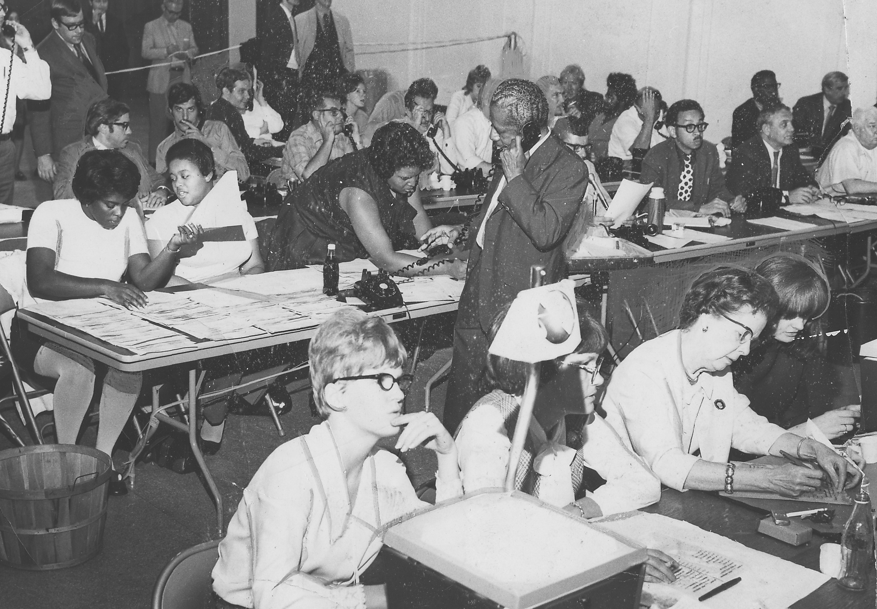 People working on election night