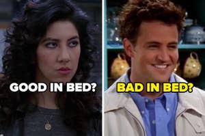 Rosa Diaz from "Brooklyn Nine-Nine" and Chandler Bing from "Friends"