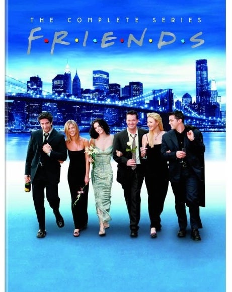 The DVD set cover, which features an image of all the show&#x27;s actors together