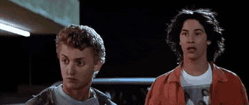 A gif of Bill and Ted saying not bad