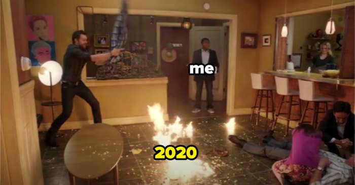 Troy's apartment burning down in "Community"