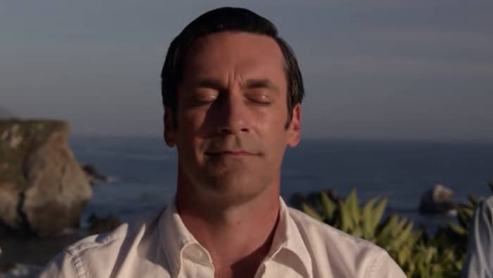 Don Draper from "Mad Men" meditating in the finale