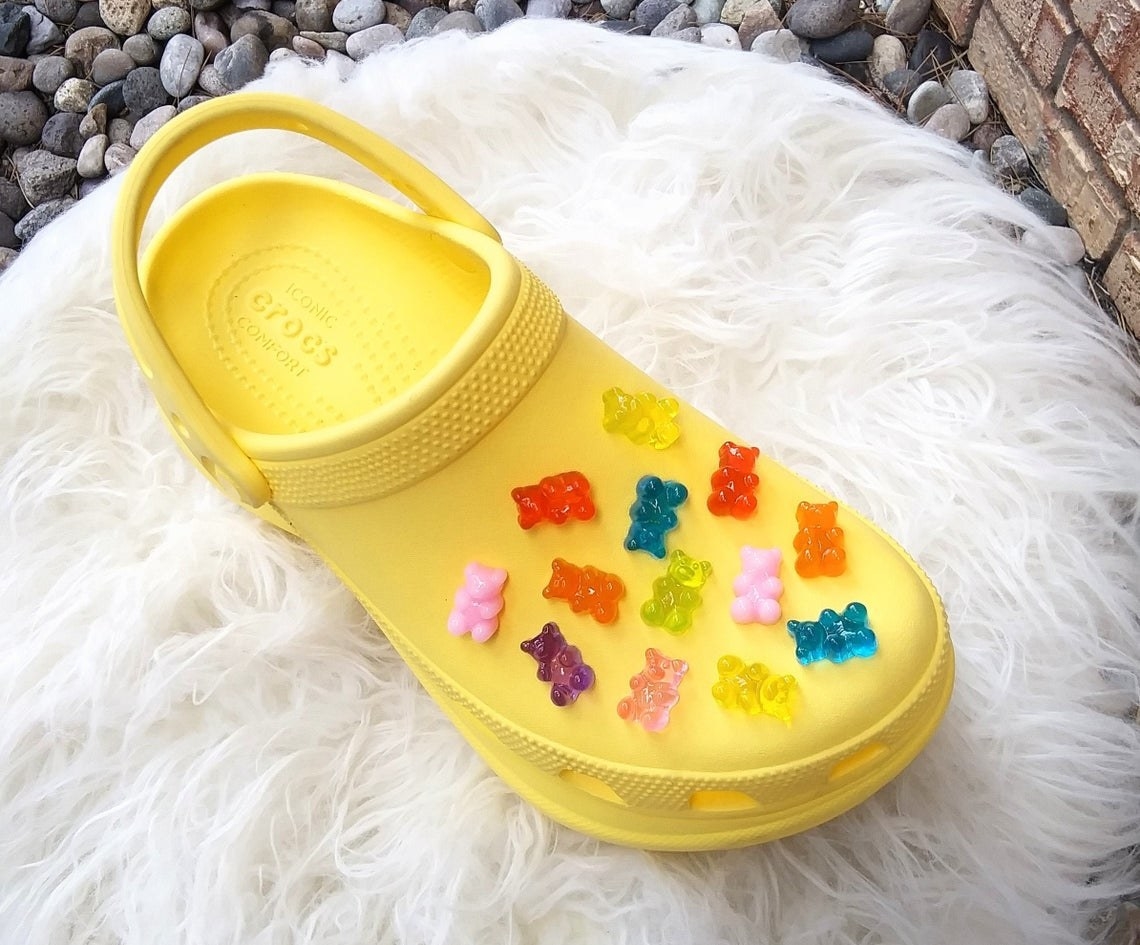 Croc covered in gummy bears 