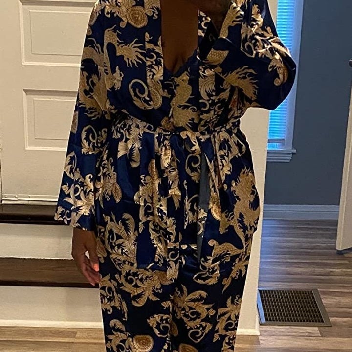 Reviewer photo of woman wearing pajama set