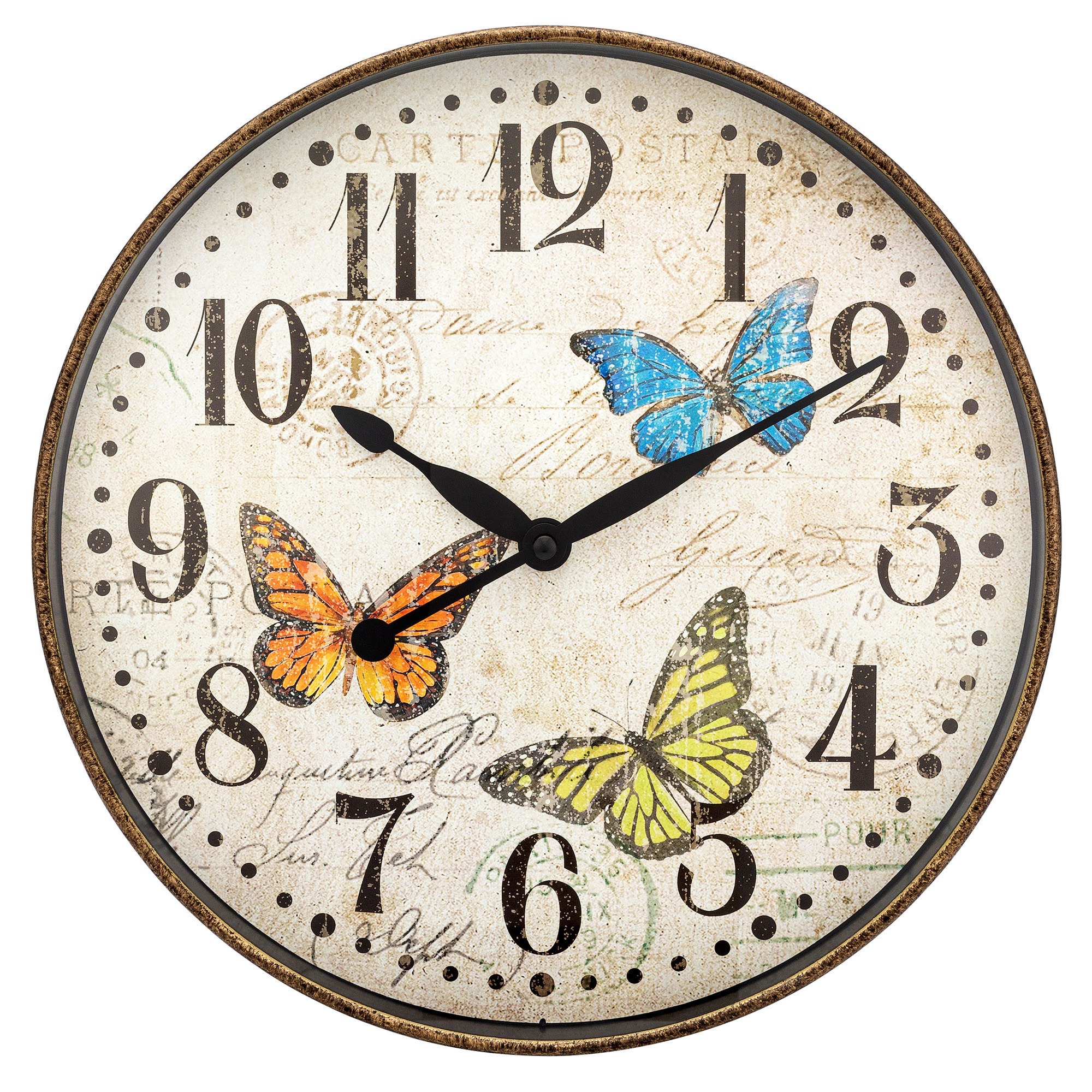 A butterfly patterned clock