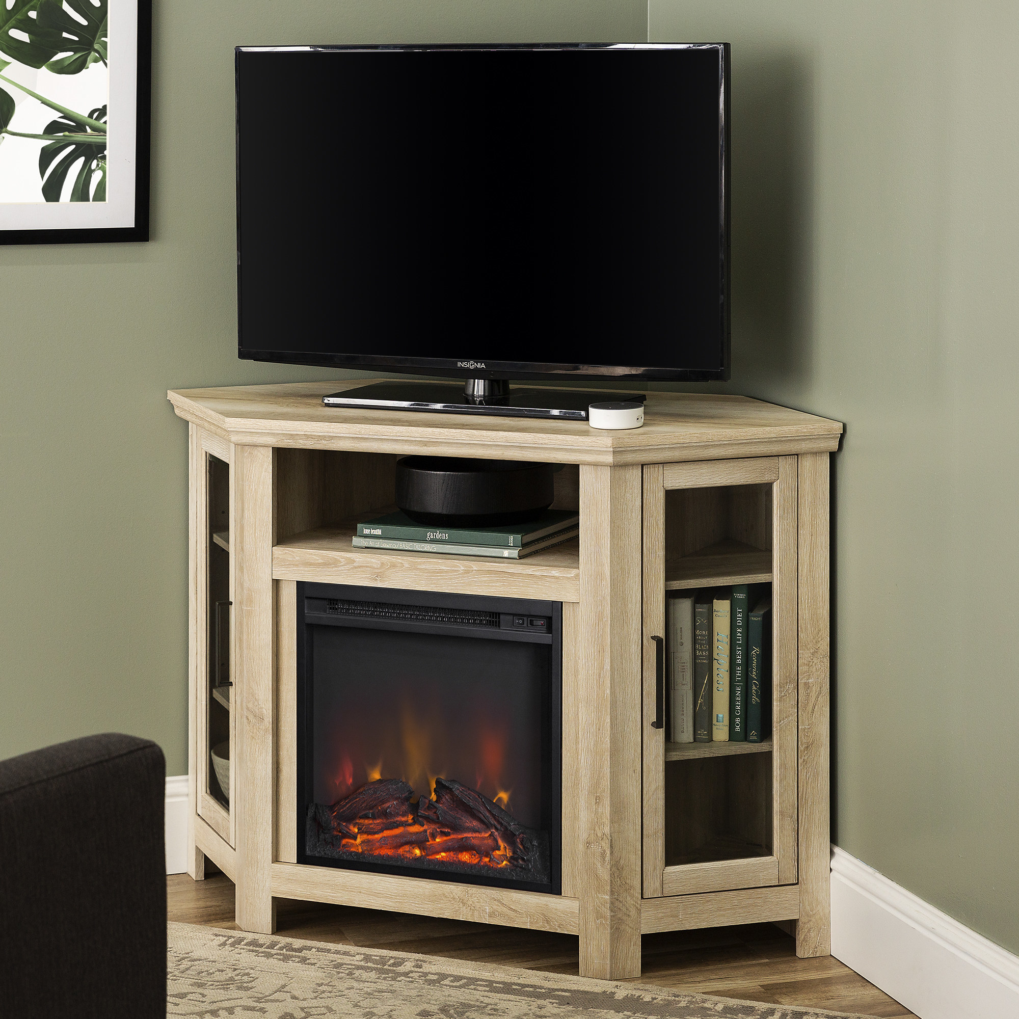 The fireplace TV stand