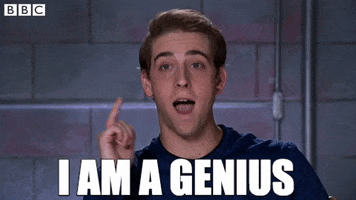 A person saying, &quot;I am a genius&quot;
