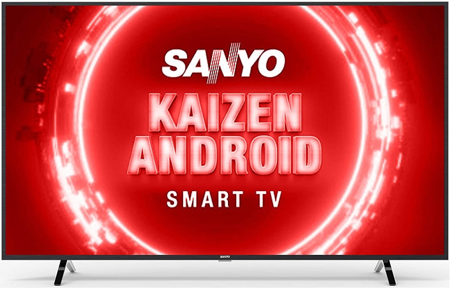 Sanyo TV with a red loading screen