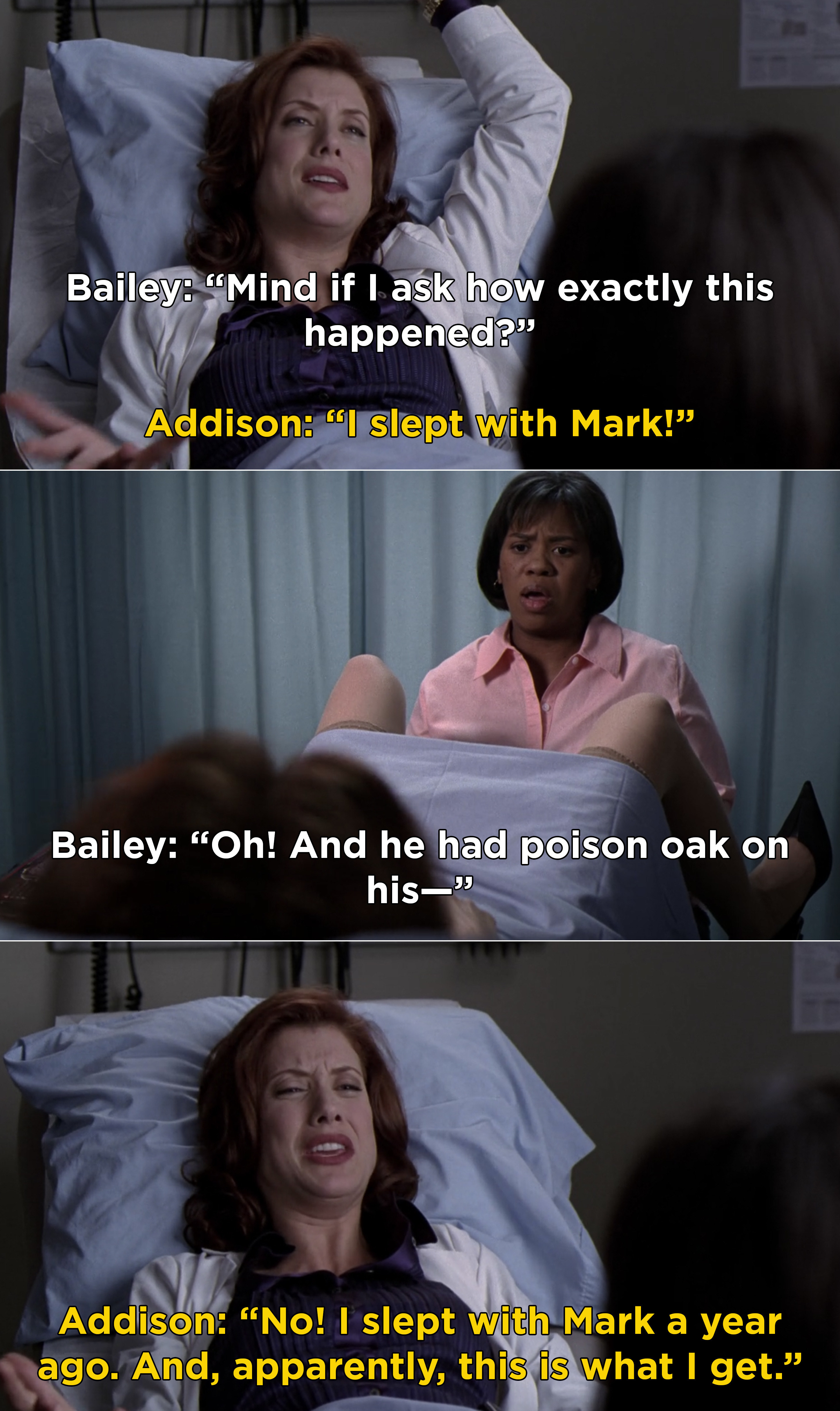 Addison blaming sleeping with Mark as the reason why she got poison oak