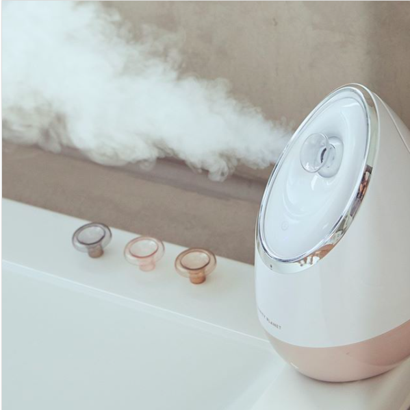 facial steamer blowing out steam