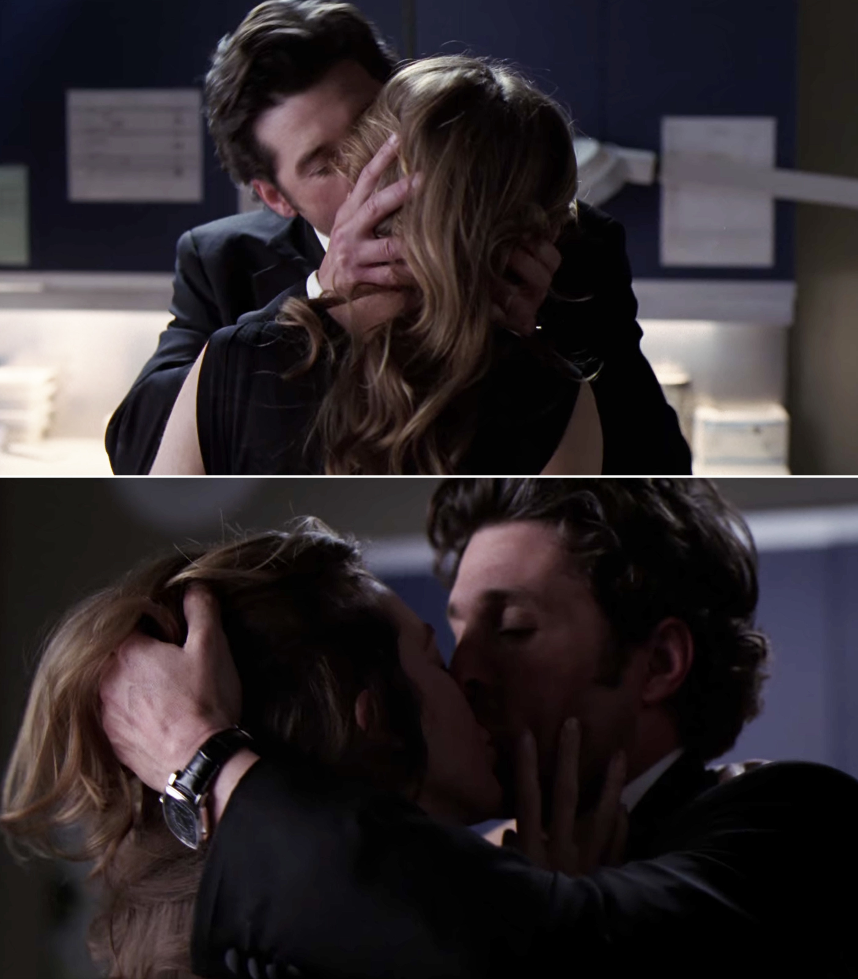 Meredith and Derek kissing