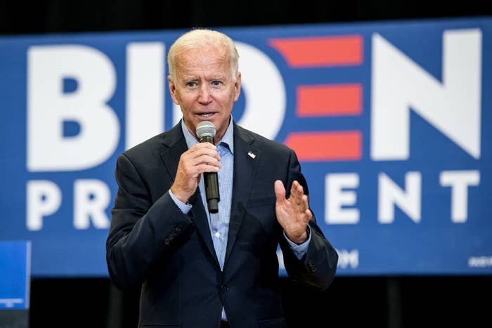 Joe Biden speaking at a campaign event