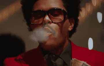 The Weeknd blowing smoke