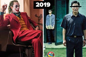 The joker and parasite posters with 2019 label