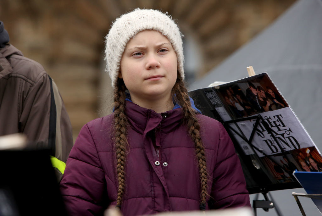 Greta Thunberg at a climate change protest