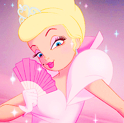 Gif of Charlotte La Bouff from Princess And The Frog fluttering her eyelashes