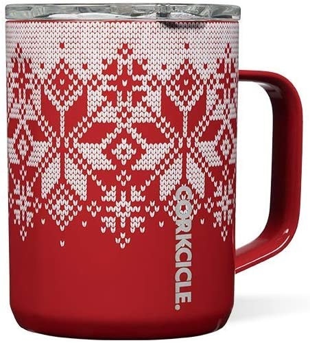 The red fair isle mug