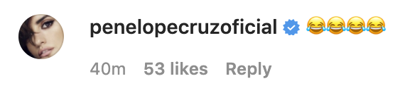 Actress Penelope Cruz tweeted four laughing with tears emojis
