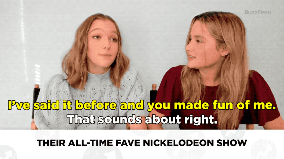 Annie and Jayden discussing their all-time face Nickelodeon show