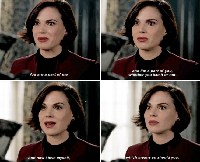 Regina telling herself how much she loves who she is