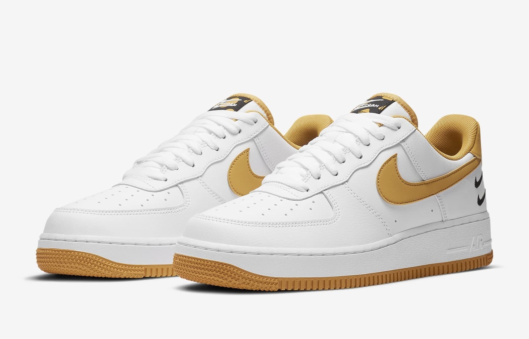 White AF1 with ginger color swoosh and sole