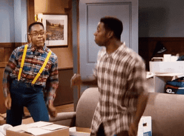 A GIF of Steve Urkel dancing in an episode of &quot;Family Matters&quot;