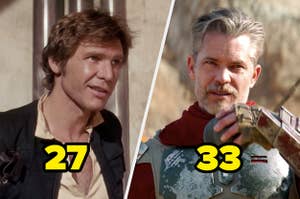 Han Solo labeled "27" and Cobb Vanth labeled "33"