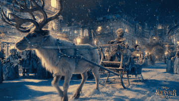 Princess Clara riding in a sleigh in The Nutcracker and the Four Realms
