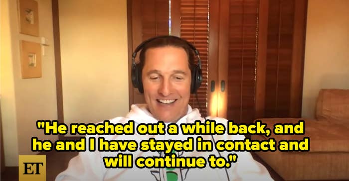 Matthew says of Shawn: "He reached out a while back, and he and I have stayed in contact and will continue to"