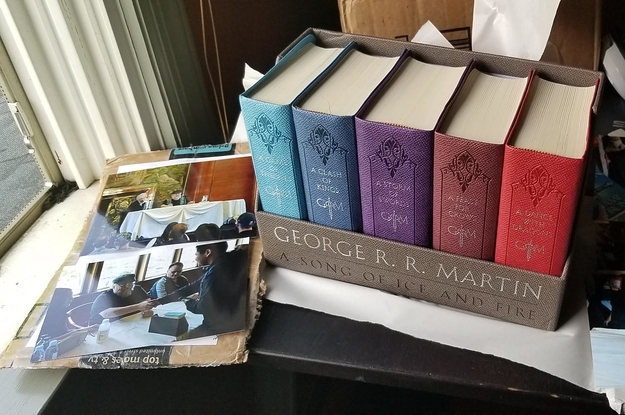 leather-bound game of thrones books