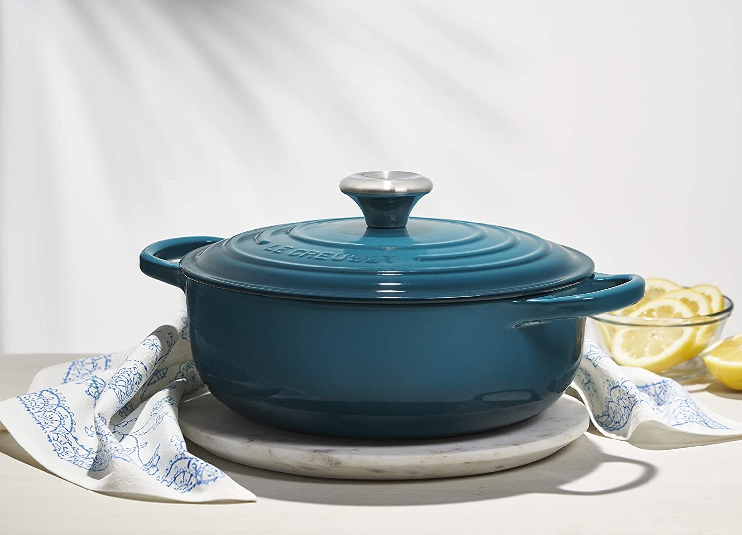 The blue Dutch oven