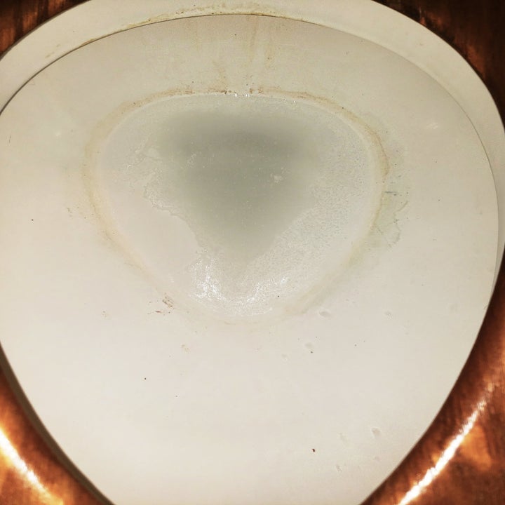 dirty toilet with ring as "before"