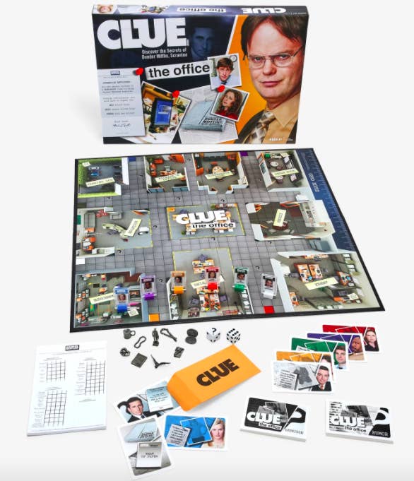 Clue: the office edition board game and pieces