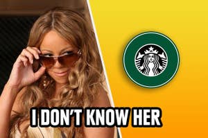 Mariah Carey being shady to the Starbucks logo
