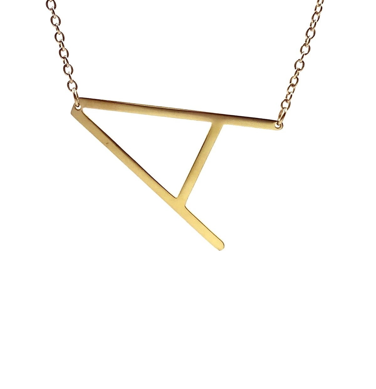 the savvy cie 14k gold plated initial necklace in the letter A