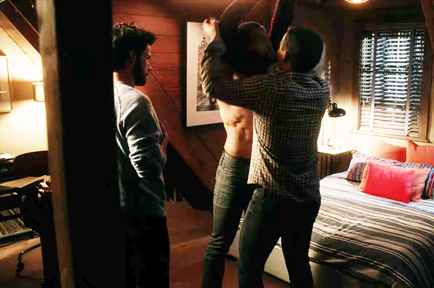 Connor and Oliver from "How to Get Away with Murder" undressing another guy