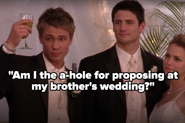 Lucas toasting at Haley and Nathan's wedding on