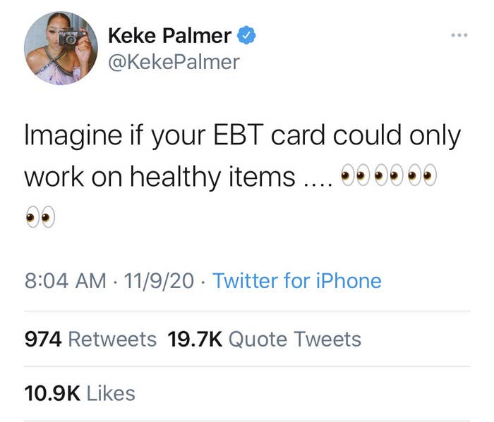 &quot;Imaging if your EBT card could only work on healthy items.... [four side-eye emojis]