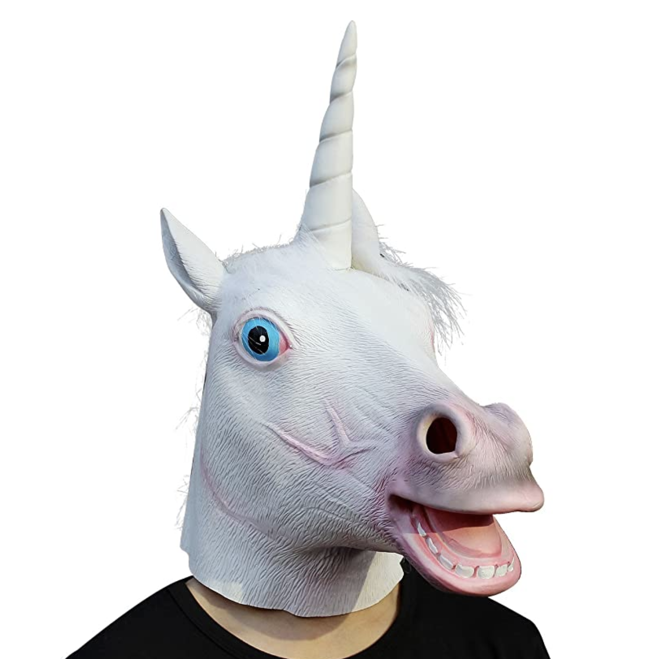 A weird mask of a unicorn
