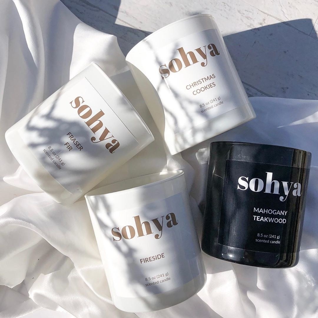Four different Sohya scented candles 