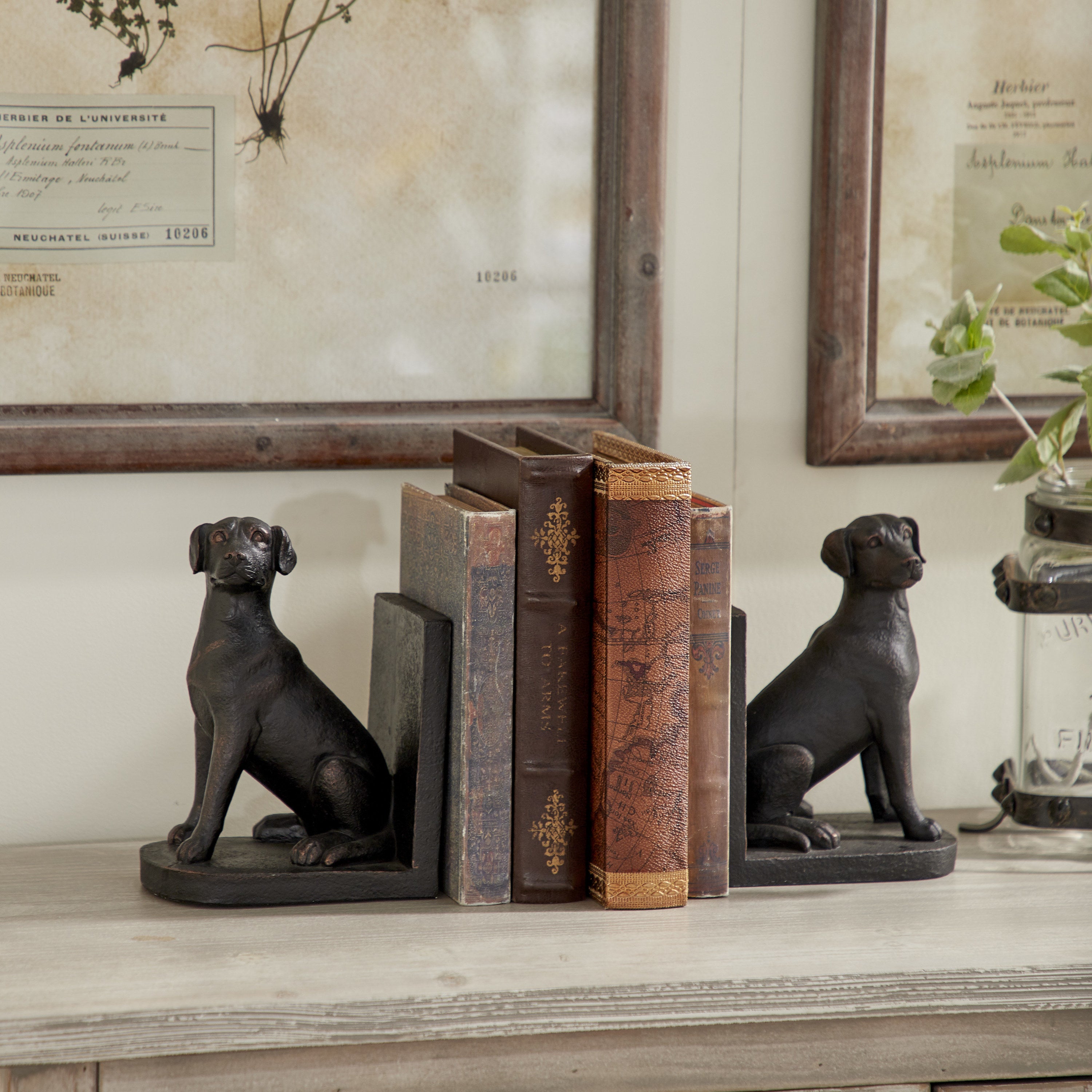 Labrador shaped bookends