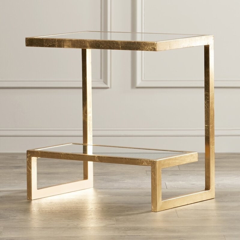 glass and gold side table