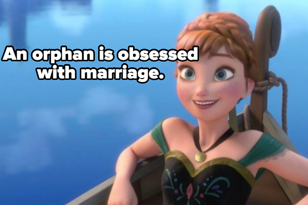 anna from frozen with quote an orphan is obsessed with marriage