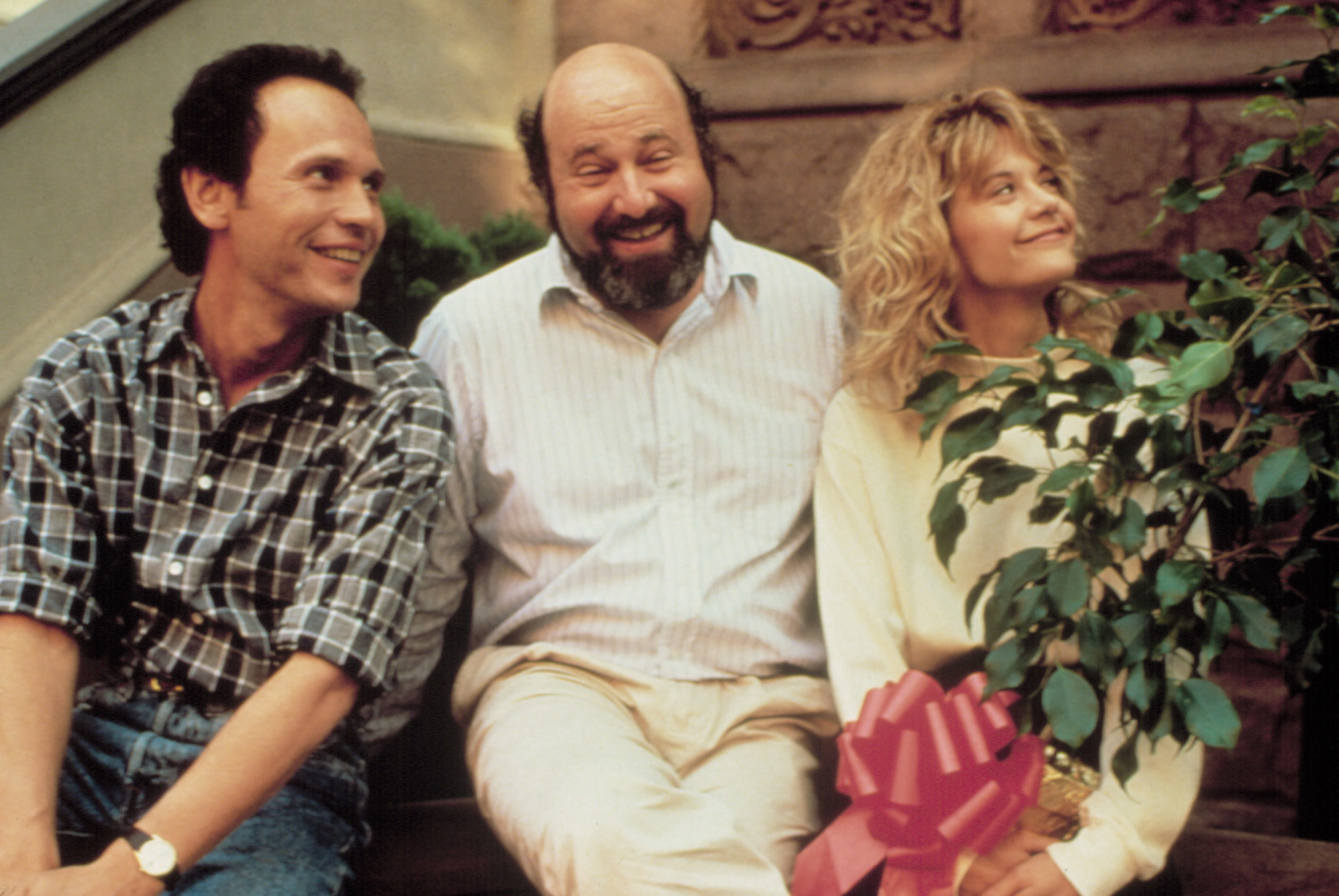 Crystal, Ryan, and Reiner on the set of &quot;When Harry Met Sally...&quot;