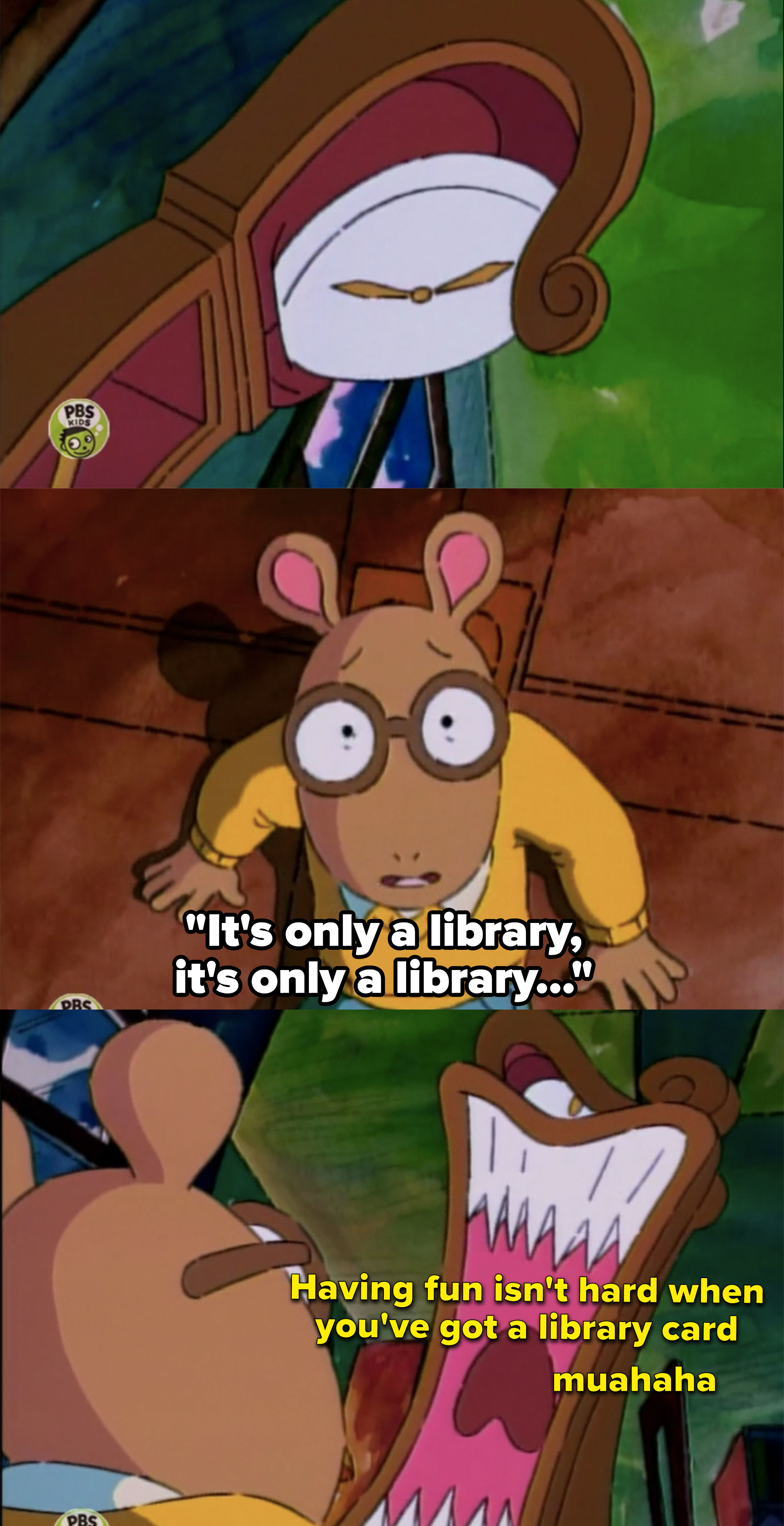 Having fun isn't hard library card gif