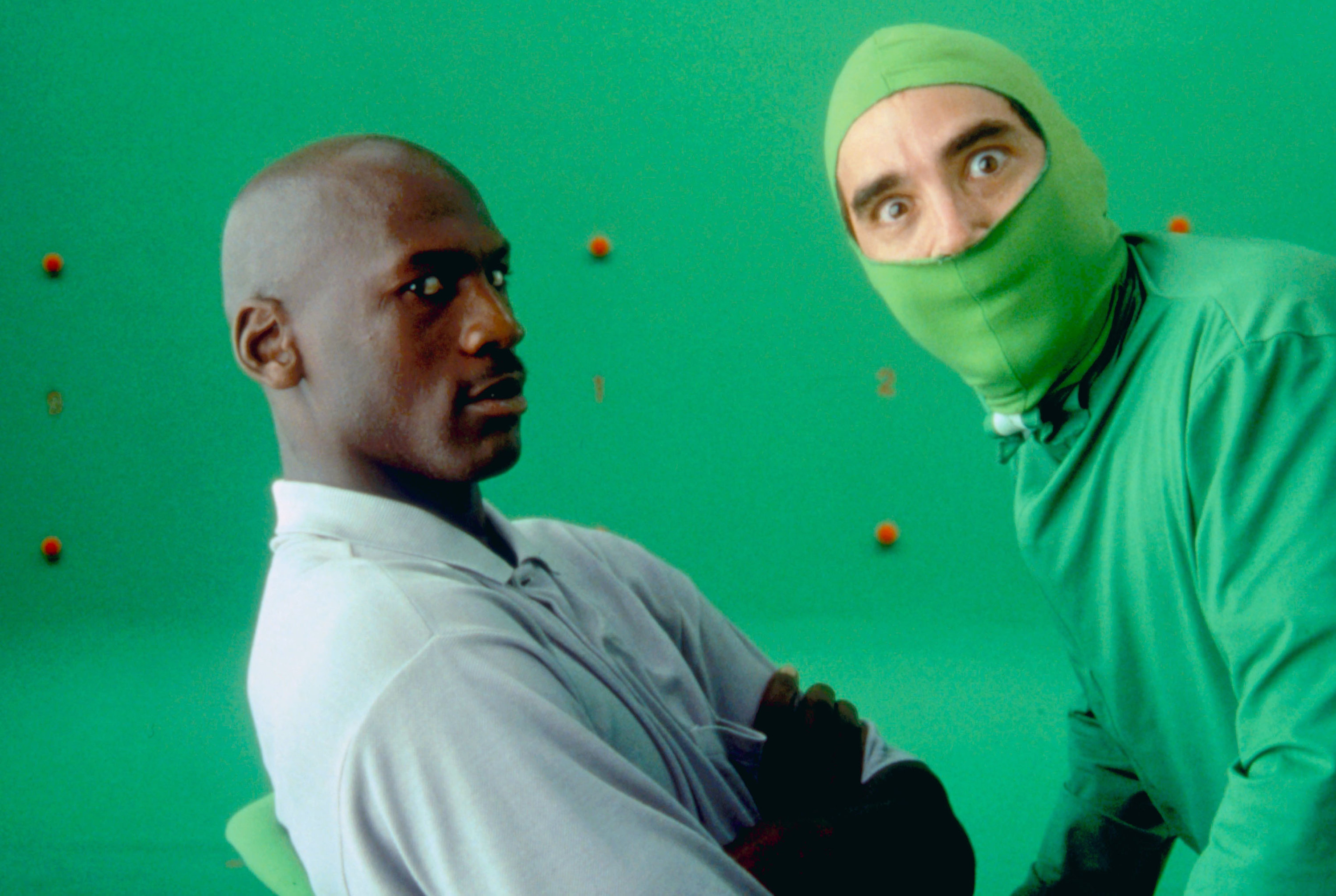 Jordan in front of a green screen