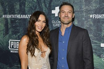 Megan Fox (L) and Brian Austin Green attend the PUBG Mobile's #FIGHT4THEAMAZON Event at Avalon Hollywood on December 09, 2019 in Los Angeles, California